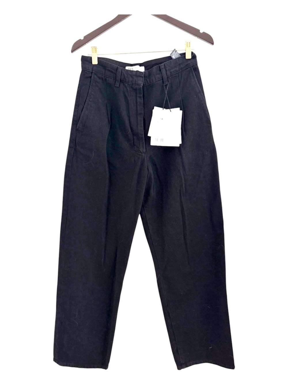 Zara Black Pleated High-Rise Tapered Pants